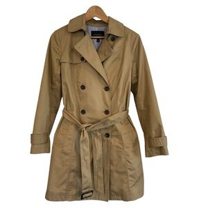 Banana Republic Classic Belted Trench Coat Women’s S Tan Double Breasted Pockets